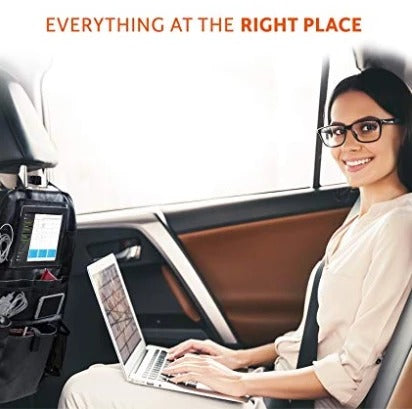 Organizador trasero de asiento con soporte para tablet